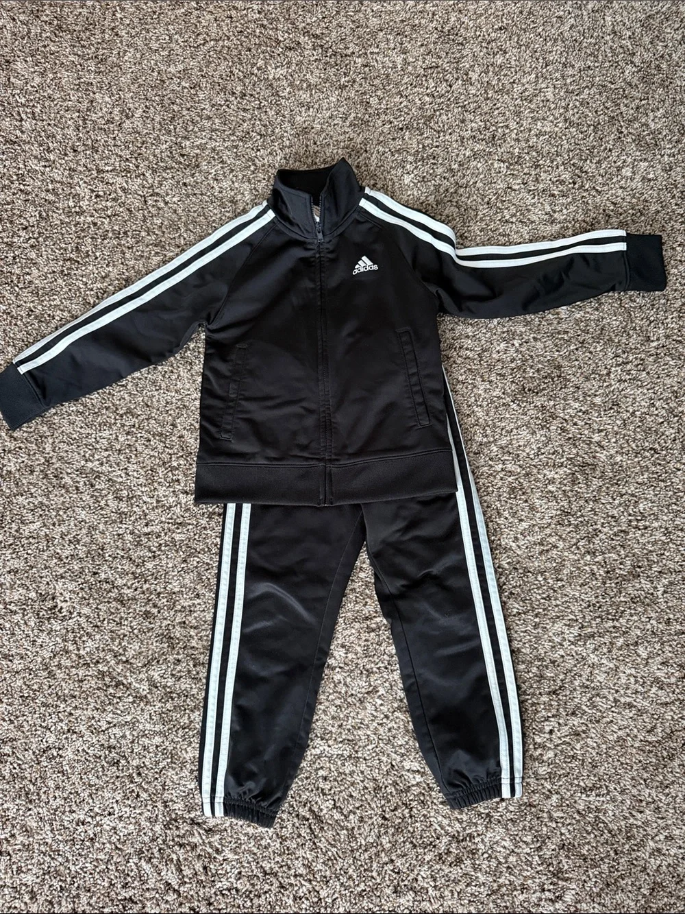 4T Kids adidas black tracksuit